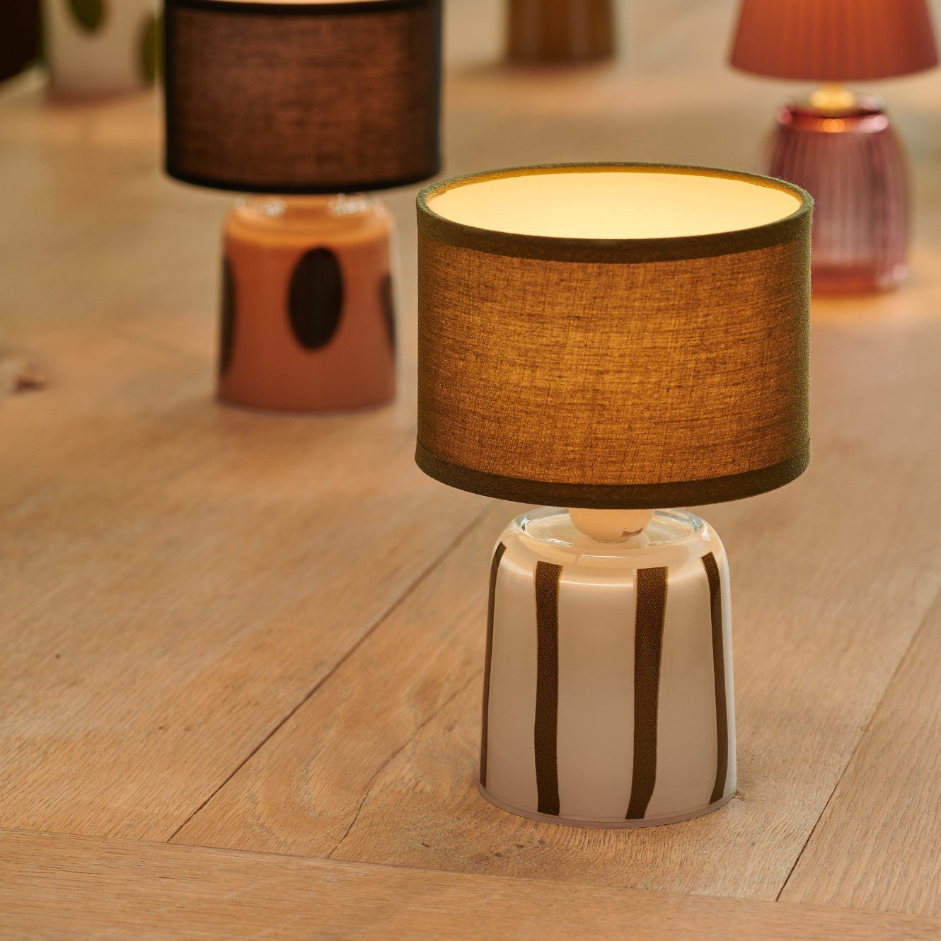 Pixie Green Stripe Lamp