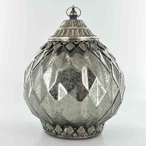 Smokey Grey Geometric Lantern