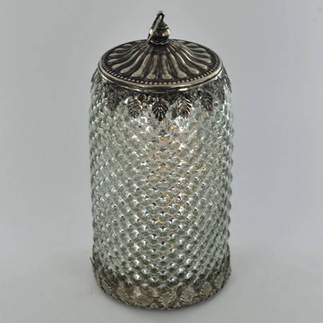 Tall Silver Pomegranate Lantern