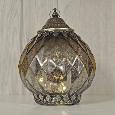 Smokey Grey Geometric Lantern