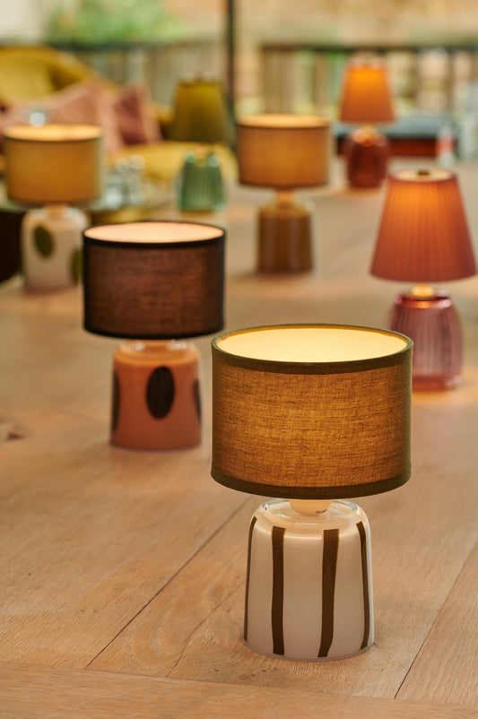 Pixie Green Stripe Lamp