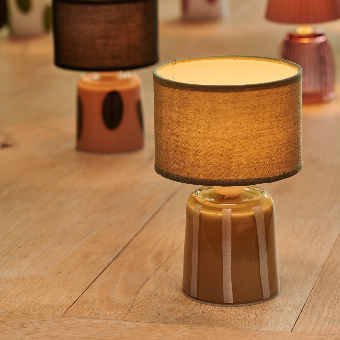 Pixie White Stripe Lamp