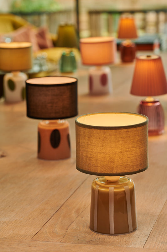 Pixie White Stripe Lamp