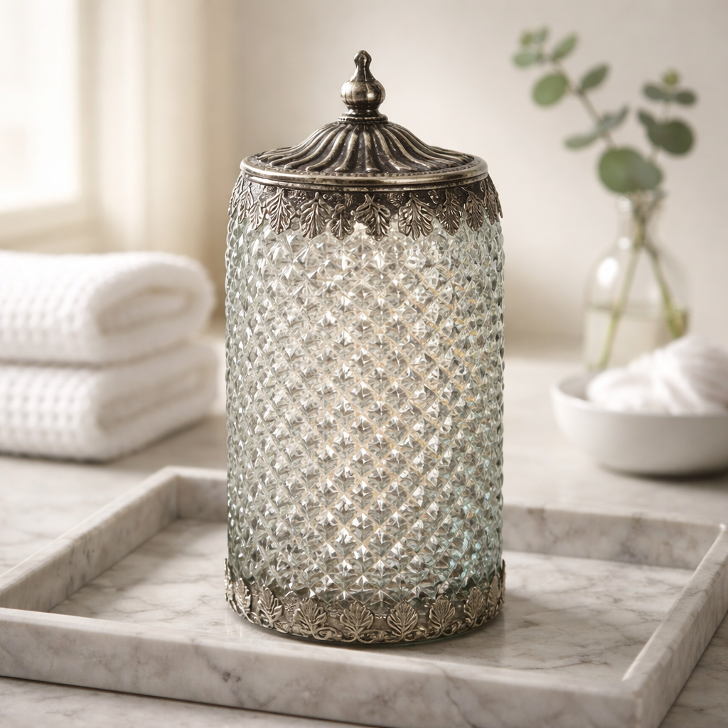 Tall Silver Pomegranate Lantern