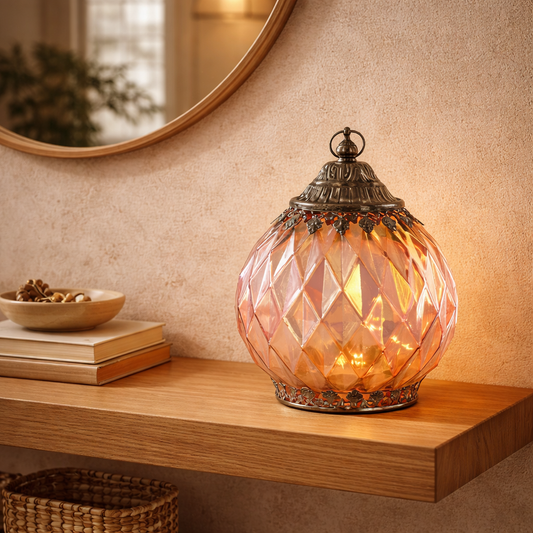 Pink Iridescent Lantern