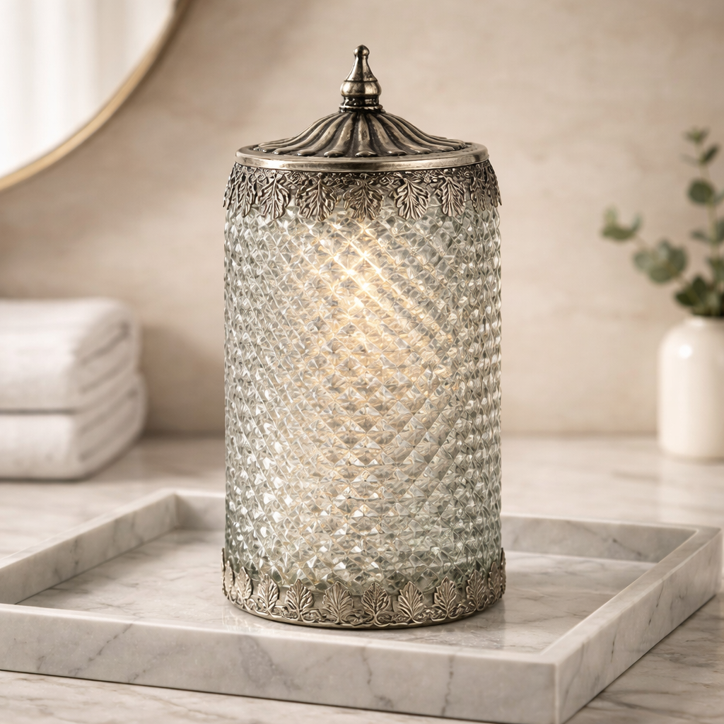 Tall Silver Pomegranate Lantern