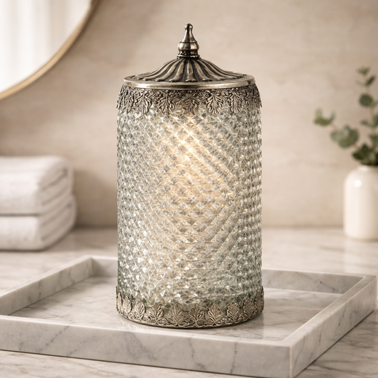Tall Silver Pomegranate Lantern