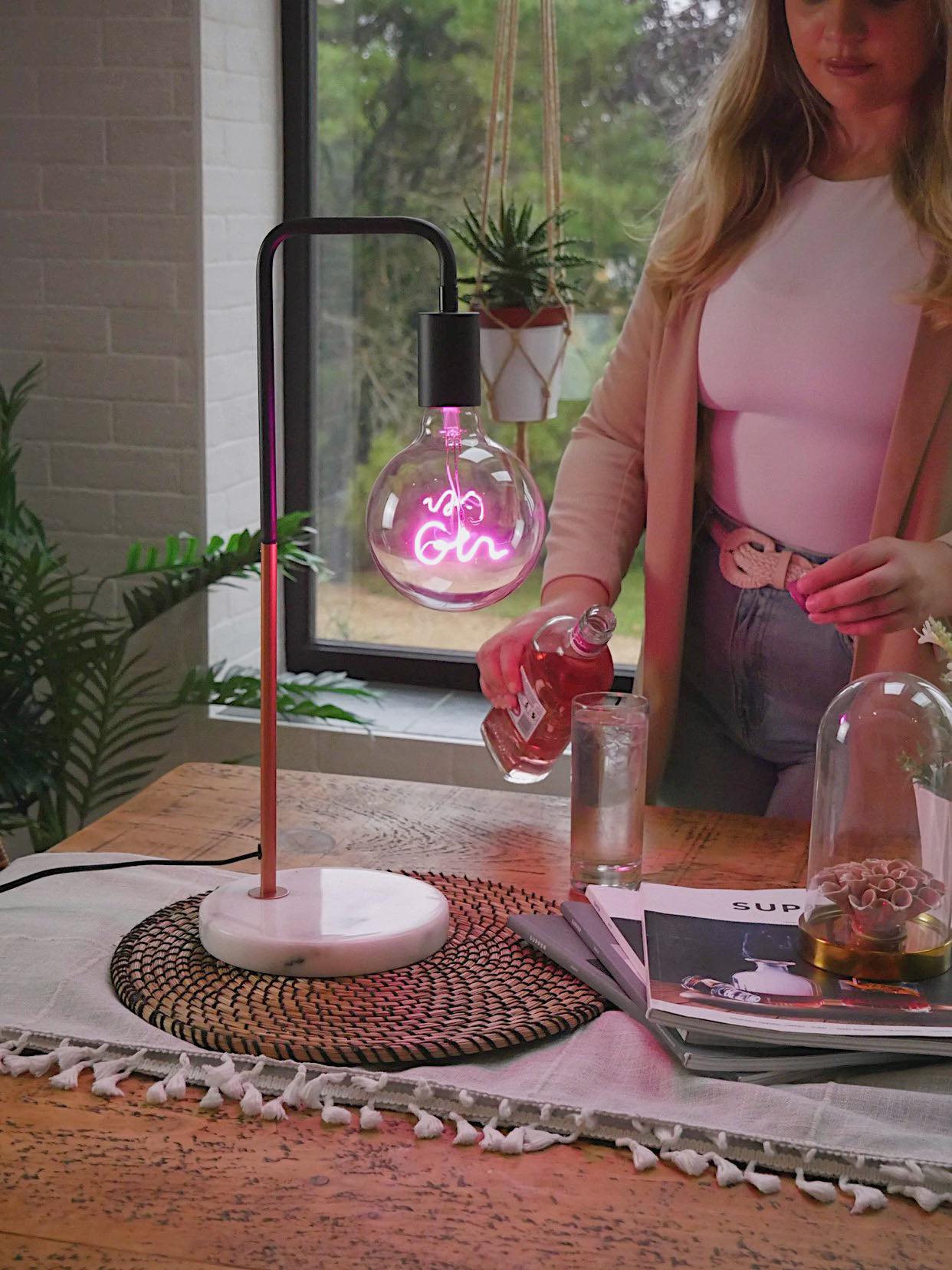 Neon Pink Gin Lamp