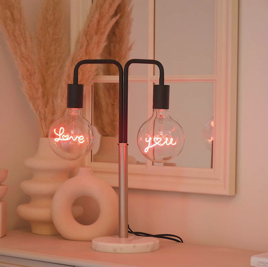 Neon Love You Double Lamp