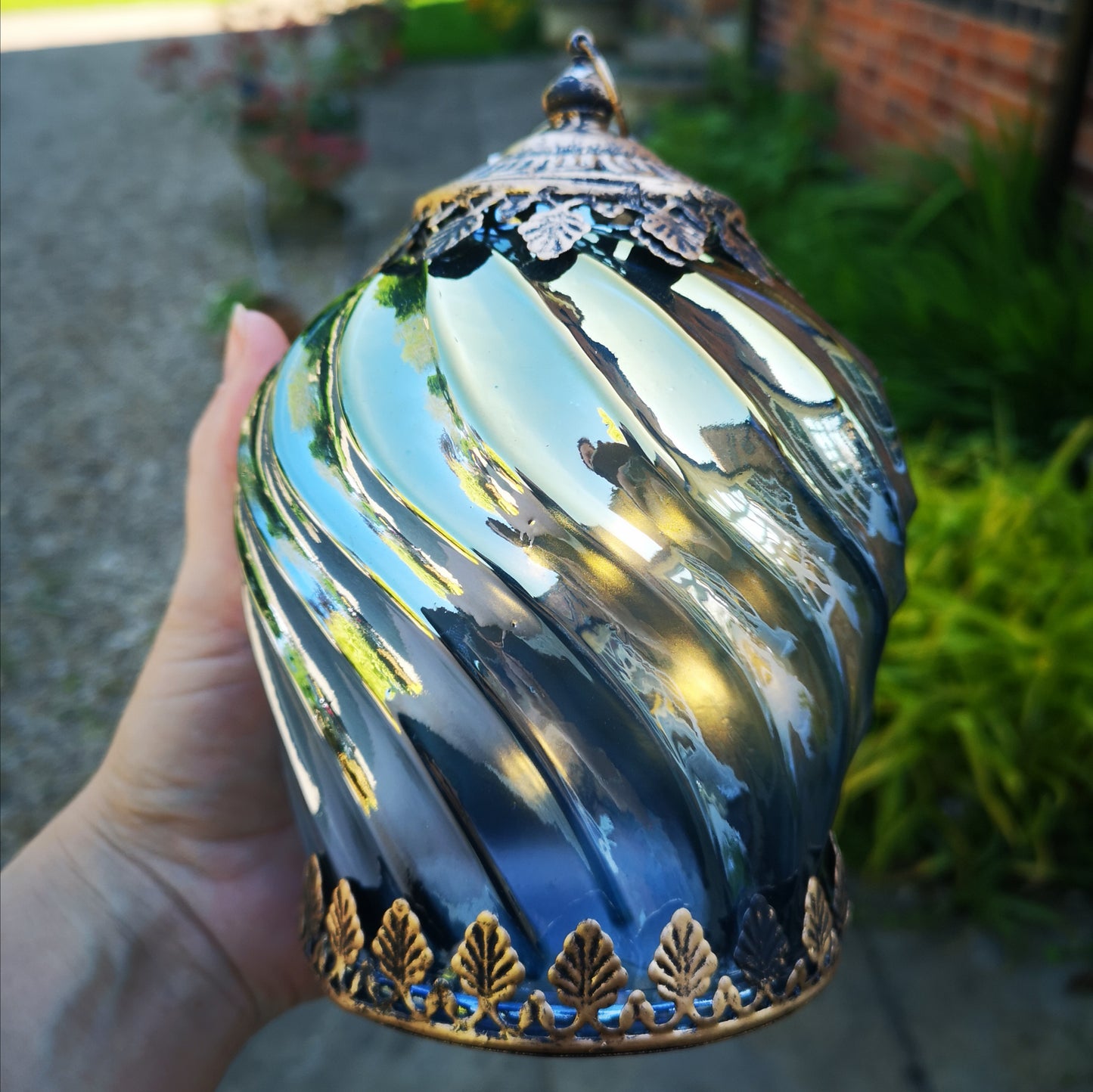 Blue Iridescent Lantern