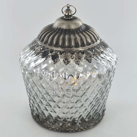 Large Fluted Silver Lantern