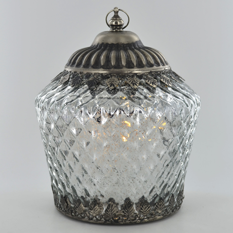 Large Fluted Silver Lantern