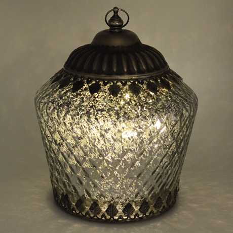 Large Fluted Silver Lantern